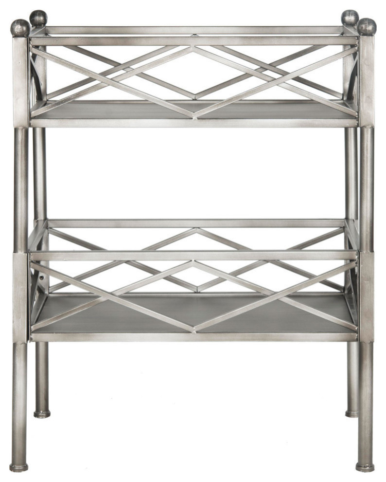 Mesha Storage Shelves  Silver   Transitional   Side Tables And End Tables   by Rustic Home Furniture Deco  Houzz