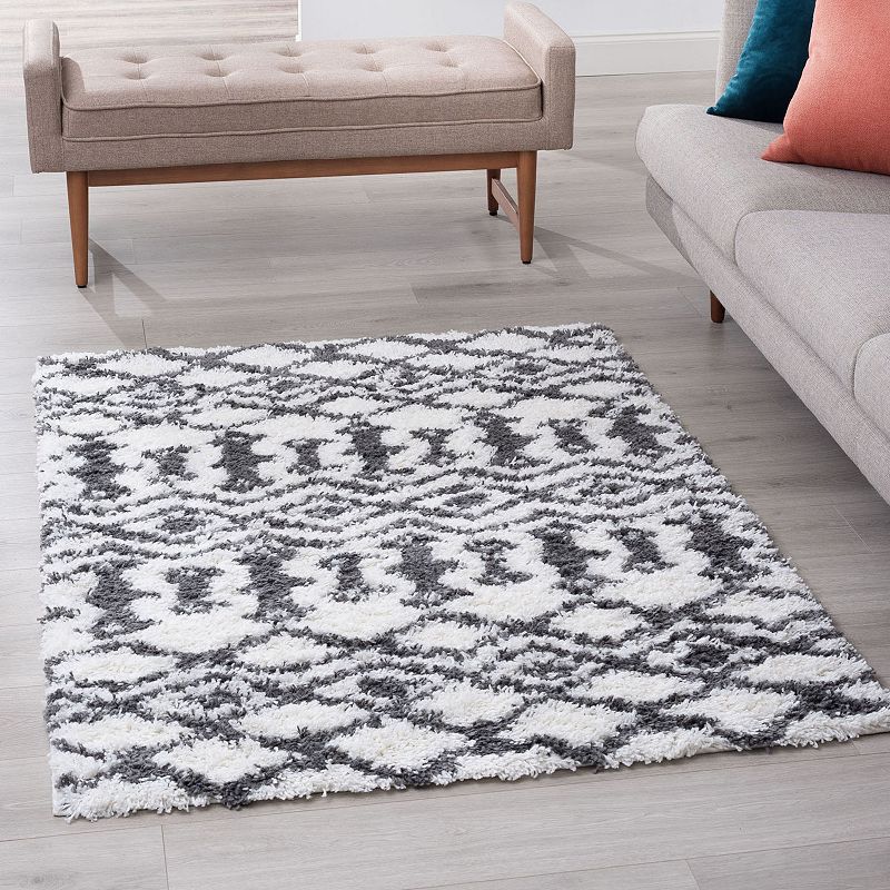 KHL Rugs Tania Contemporary Geometric Shag Area Rug