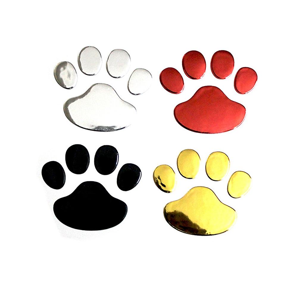 2pcs Car Paw Print Stickers Pvc Personalized Dog Footprints Stickers Creative Decorative Car Stickers Red