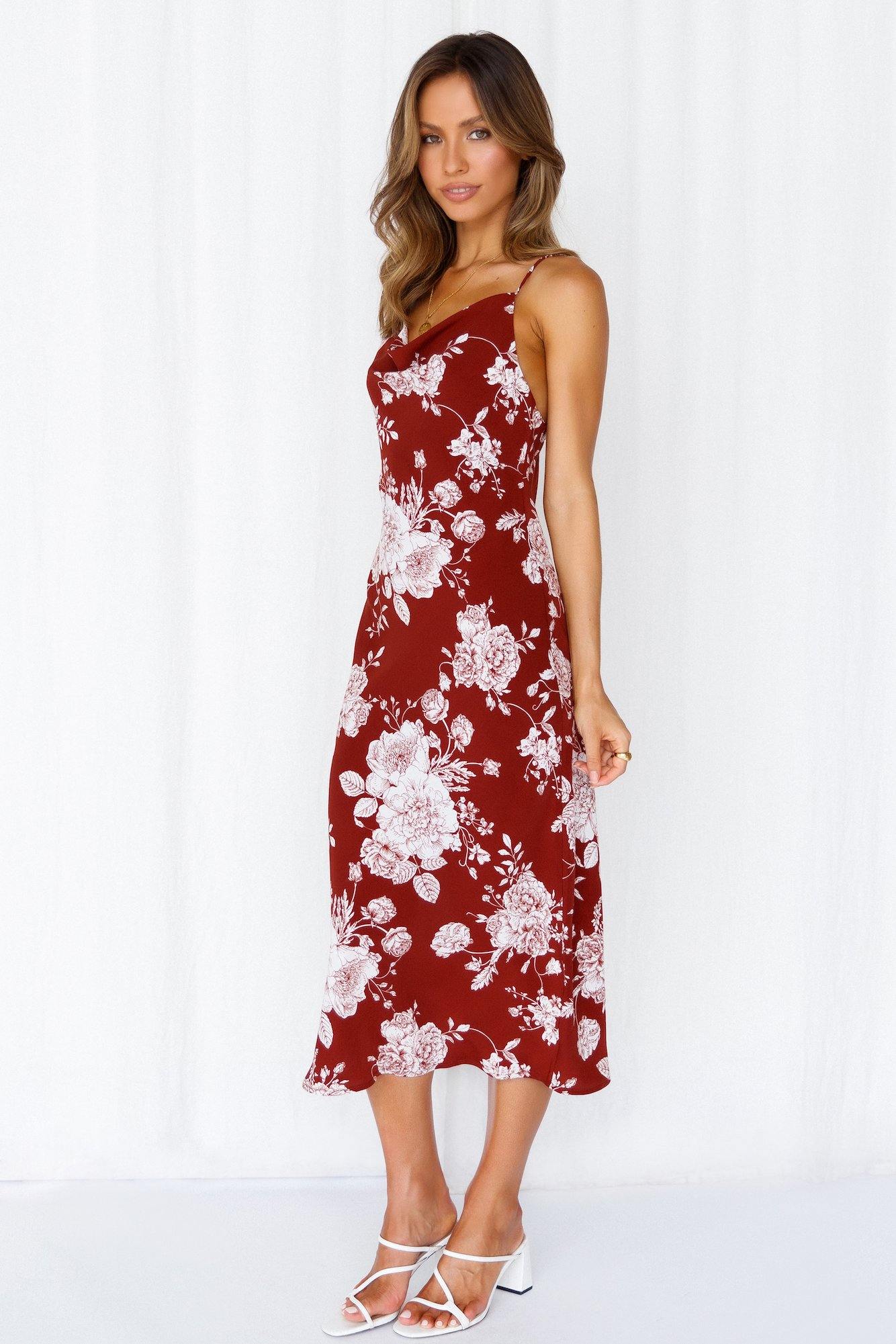 Big Applause Midi Dress Burgundy