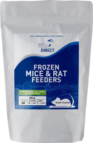 MiceDirect Frozen Feeders Snake Food， Mice， Small Fuzzies