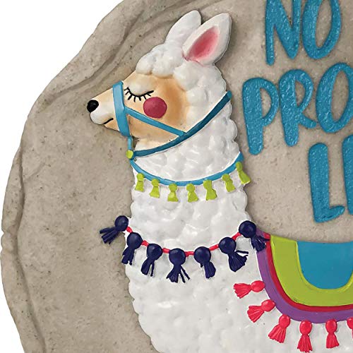 Spoontiques - Garden Décor - No Prob-Llama Stepping Stone - Decorative Stone for Garden