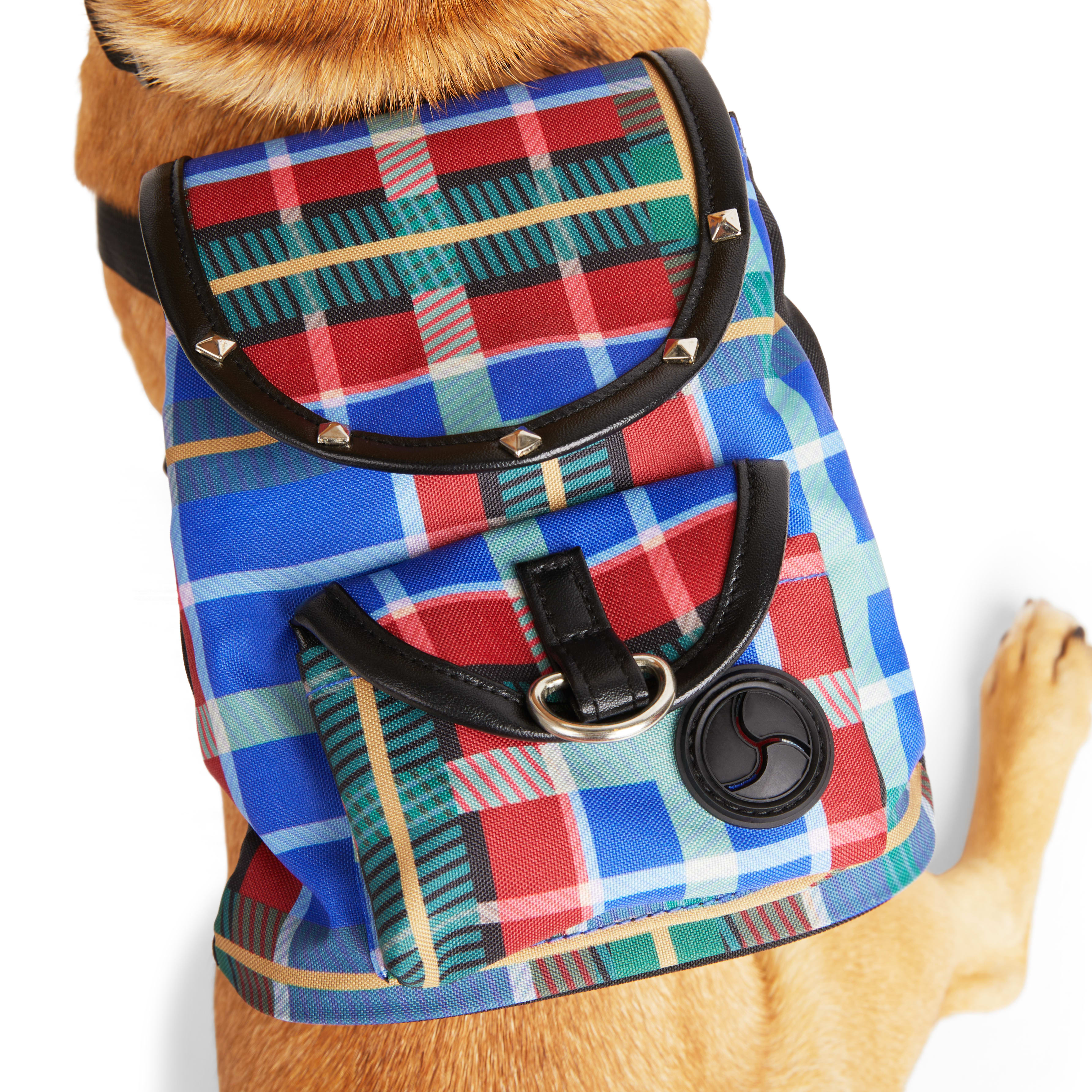 YOULY Plaid Dog Backpack， X-Small/Small