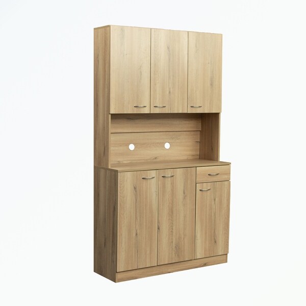 Wardrobe with 6-Doors， 1-Open Shelves and 1-Drawer - - 37065943