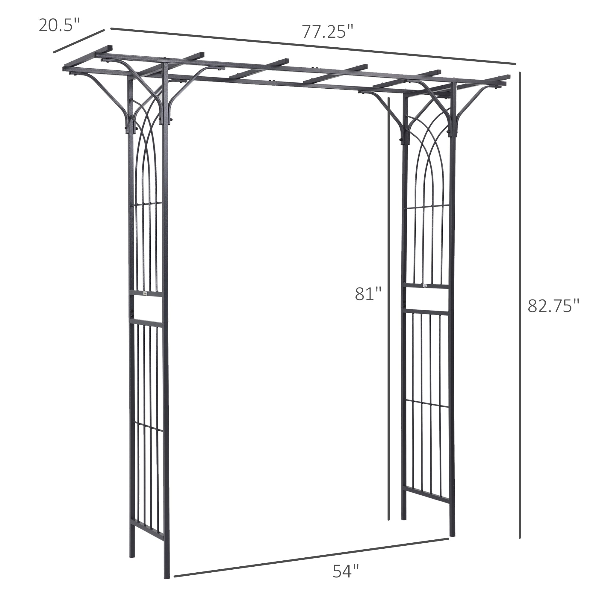 Outsunny 4" Black Metal Arbor