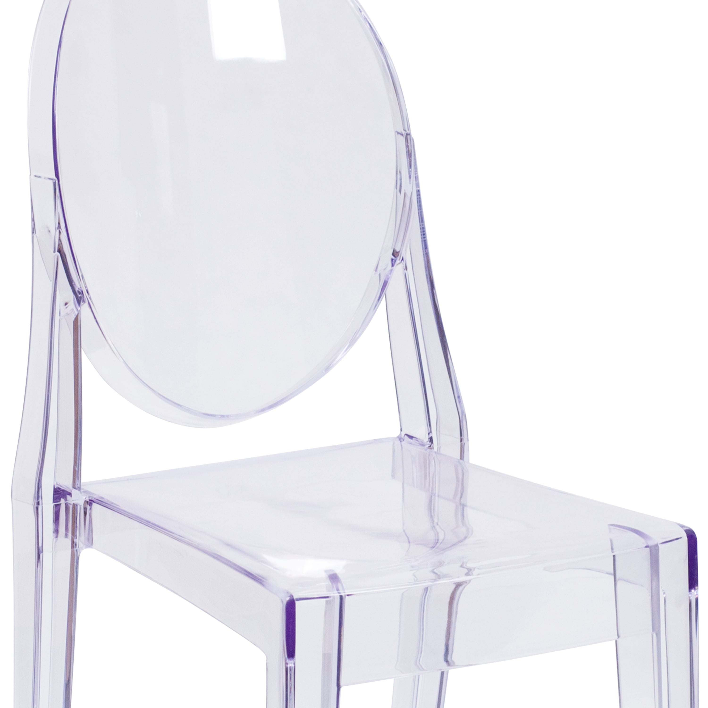 Flash Furniture Cheryl Ghost Side Chair in Transparent Crystal