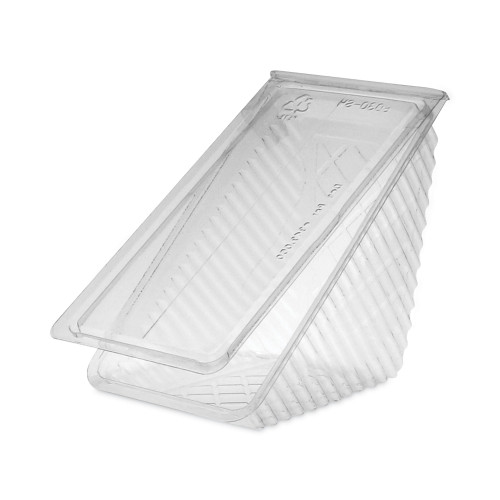 Pactiv Evergreen Plastic Hinged Lid Sandwich Container， 3.25 x 6.5 x 3， Clear， 85/Pack， 3 Packs/Carton (Y11334)