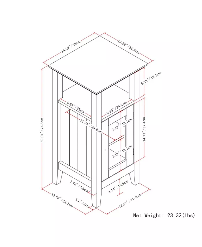 Simpli Home Acadian Floor Storage Cabinet