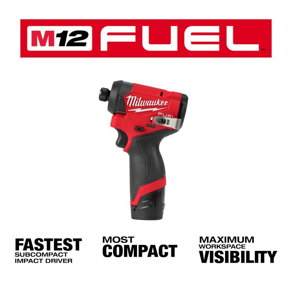 MW M12 FUEL 12-Volt Lithium-Ion Brushless Cordless Drill Driver Kit with SHOCKWAVE Titanium Bit Set (29-Piece) 3403-22-48-89-4632