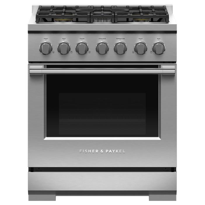 Fisher & Paykel 30-inch Freestanding Gas Range with Dual Flow Burners? RGV3-305-L