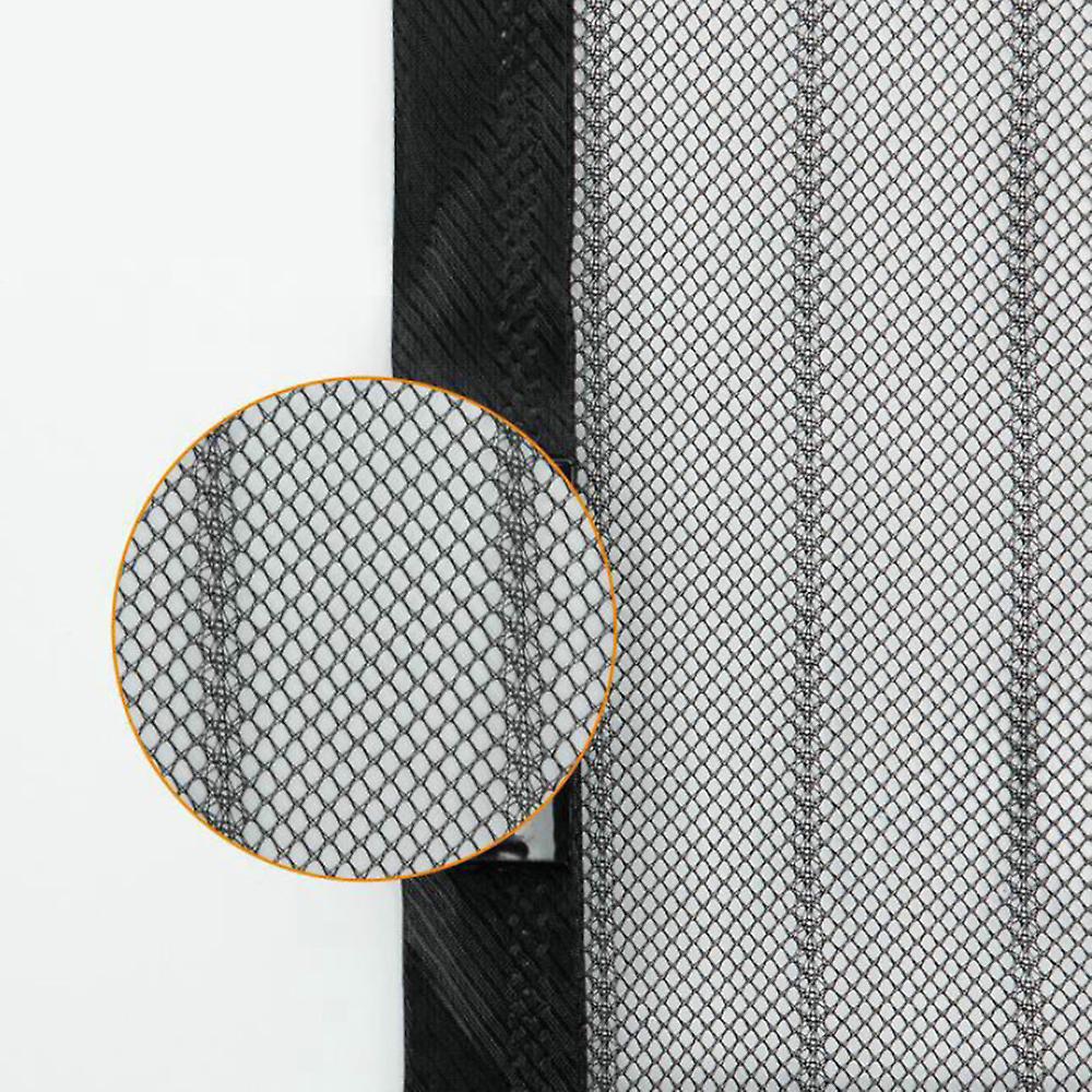 Black 100*210cm Portable Lightweight Automatic Close Non woven Fabrics Stripe Anti insect Curtain