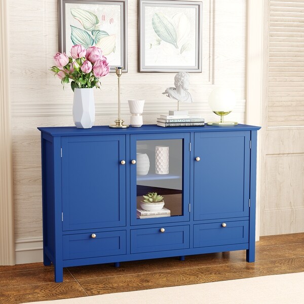 44.9'' Accent Cabinet Modern Console Table Sideboard for Living Room Dining Room With 2 Doors， 3 Drawers