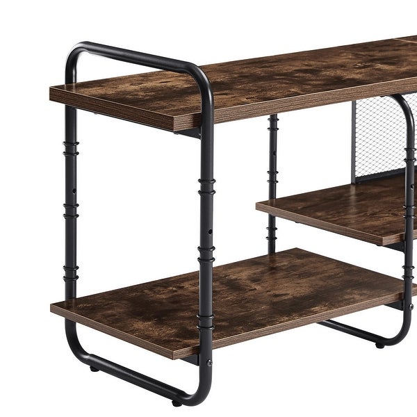 Entertainment Center TV Stand with 3-Tier Storage Shelves