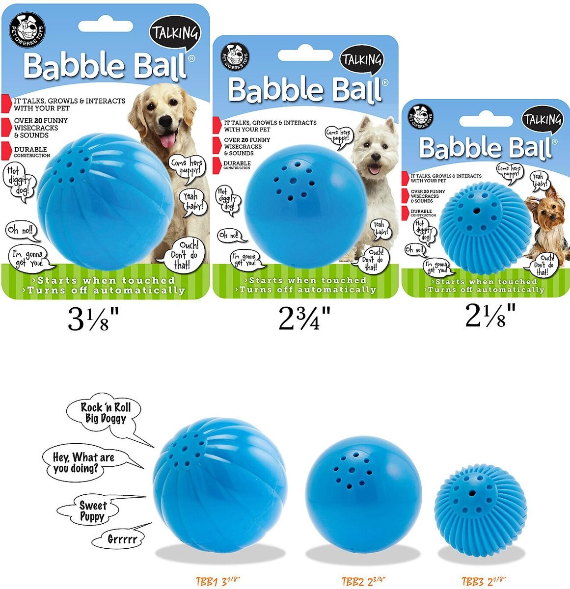 Pet Qwerks Talking Babble Ball Dog Toy