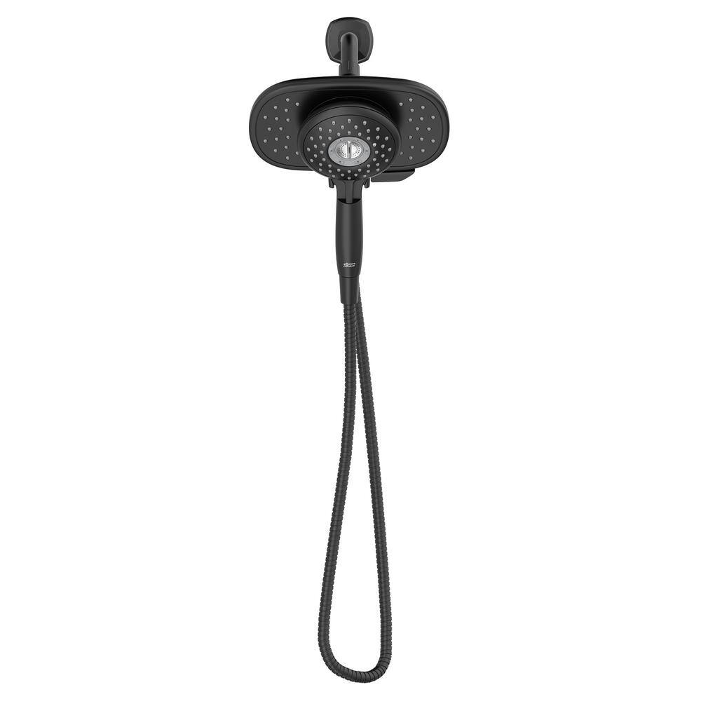 American Standard Spectra Duo 4-Spray Patterns with 1.8 GPM 9.5 in. Wall Mount Dual Shower Heads in Matte Black 9038254.243