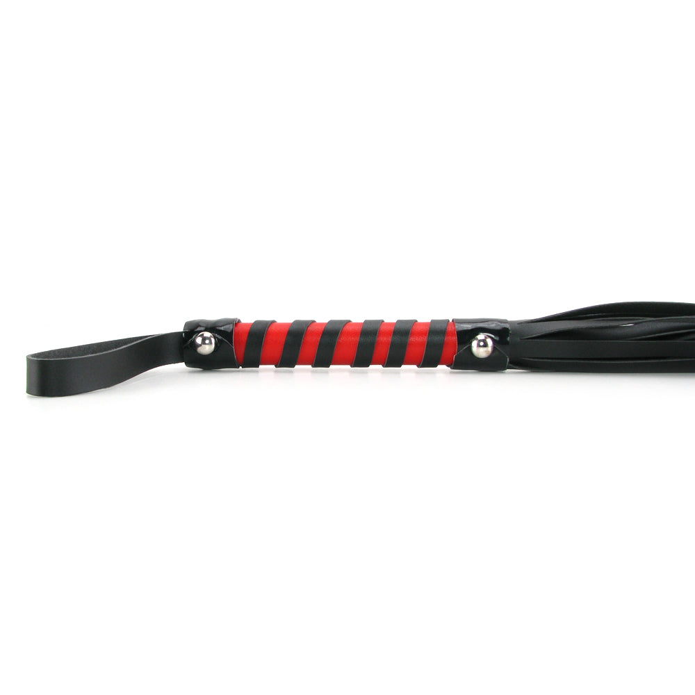 Sex & Mischief Red and Black Stripe Flogger