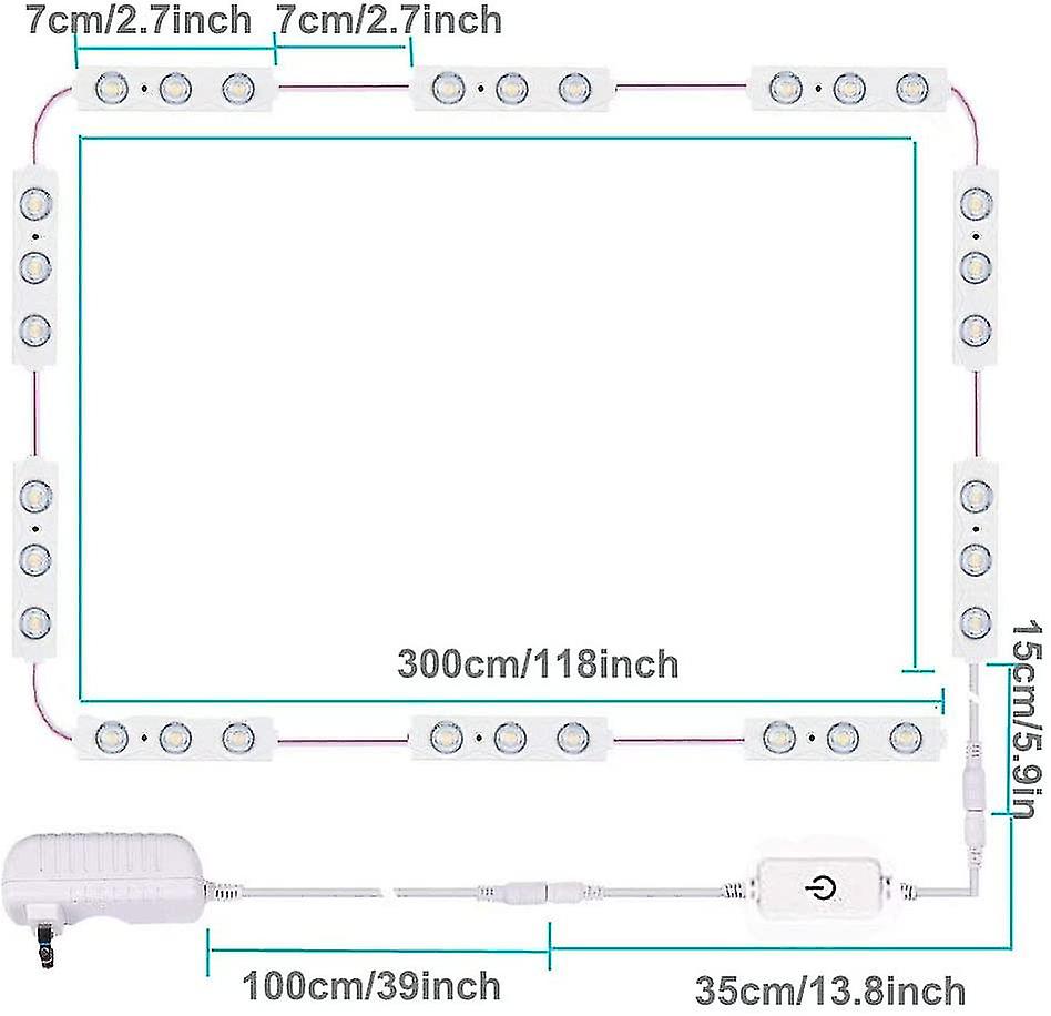 Led Mirror Lights，ultra Bright Dimmable Control Not Includedmirror