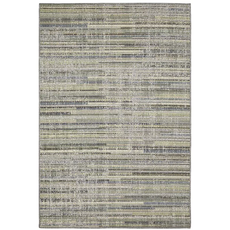 StyleHaven Calla Modern Distressed Stripe Blue Green Indoor Outdoor Area Rug