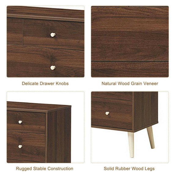 Costway 69432810 4 Drawer Dresser Cabinet Storage ...