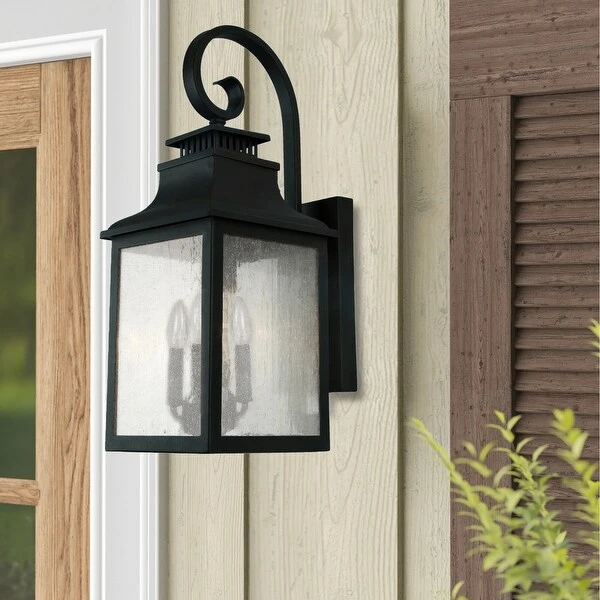 1 Light Outdoor Wall Lantern in Oil Rubbed Bronze Finish and Clear Tempered Glass - Rich Black Finish Shopping - The Best Deals on Outdoor Wall Lanterns | 38131177