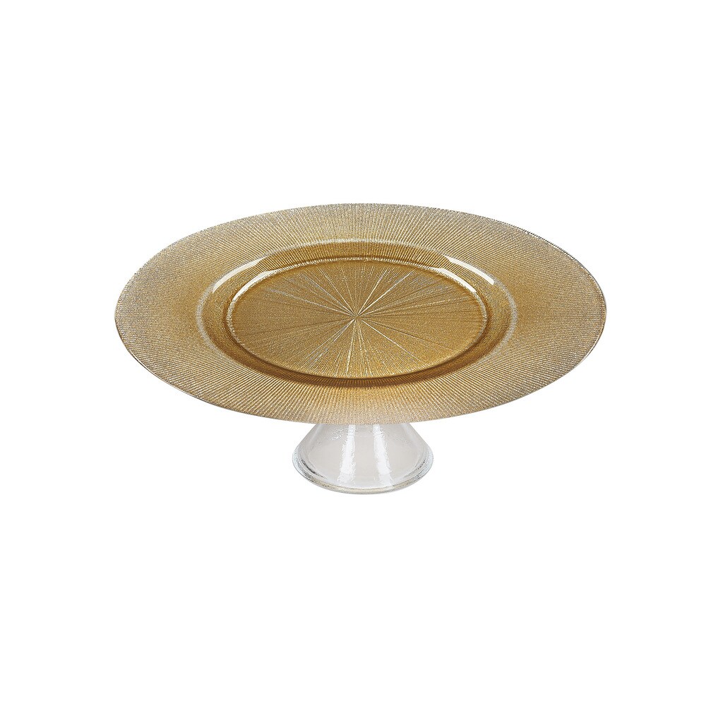 Ritz Gold and Silver Footed Cake Plate