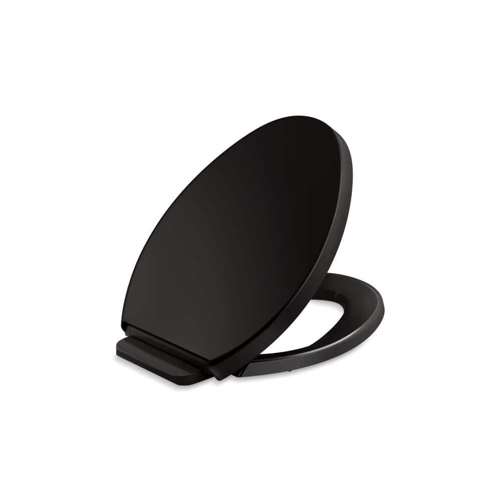 KOHLER Saile Elongated Closed Front Toilet Seat in Black Black