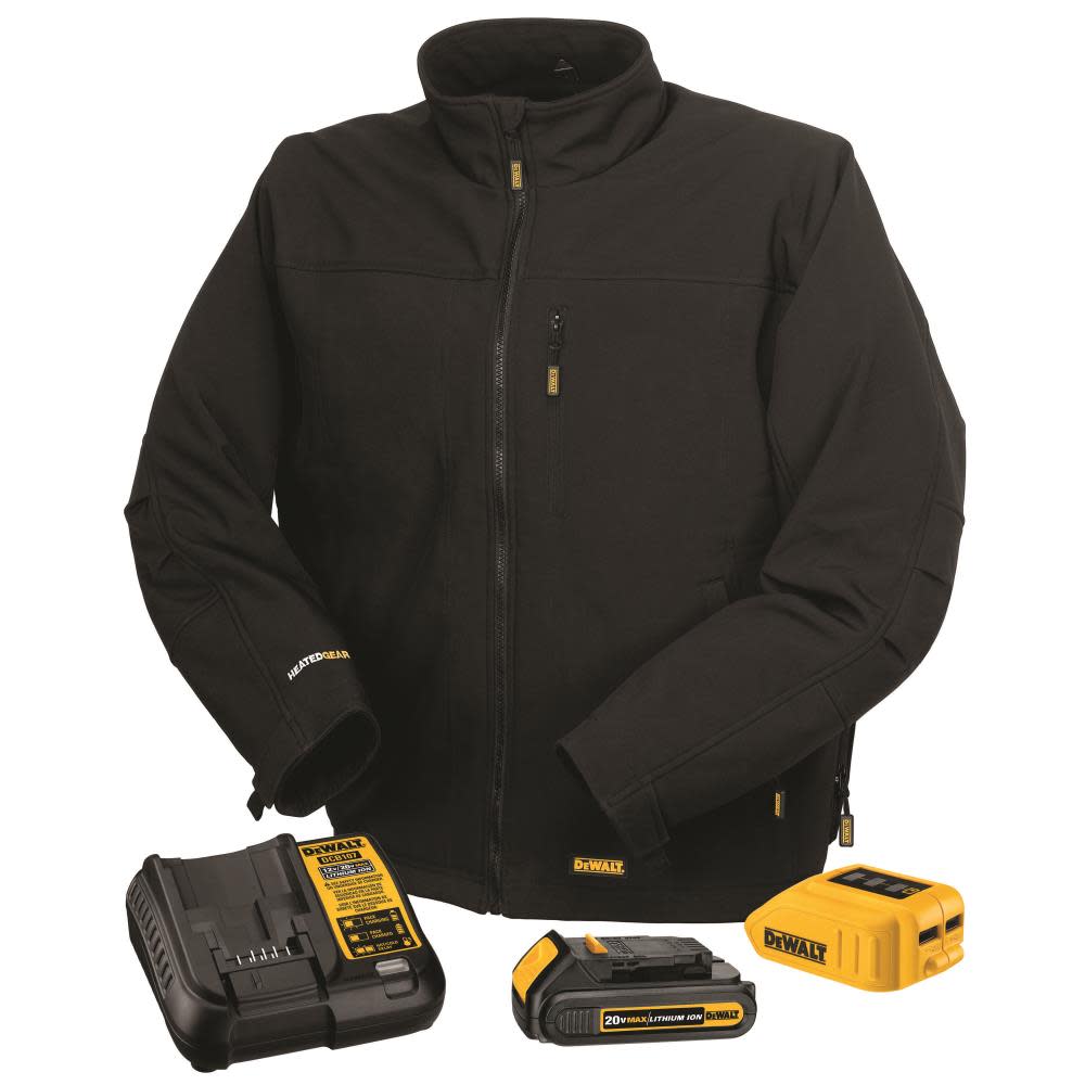 DW Heated Kit Black Soft Shell Work Jacket Small DCHJ060ABD1-S from DW