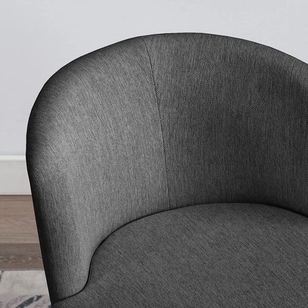 360-Degree Swivel Chair Armchair， Round Accent Barrel Chair in Wool Linen Fabric， Modern Leisure Arm Chair