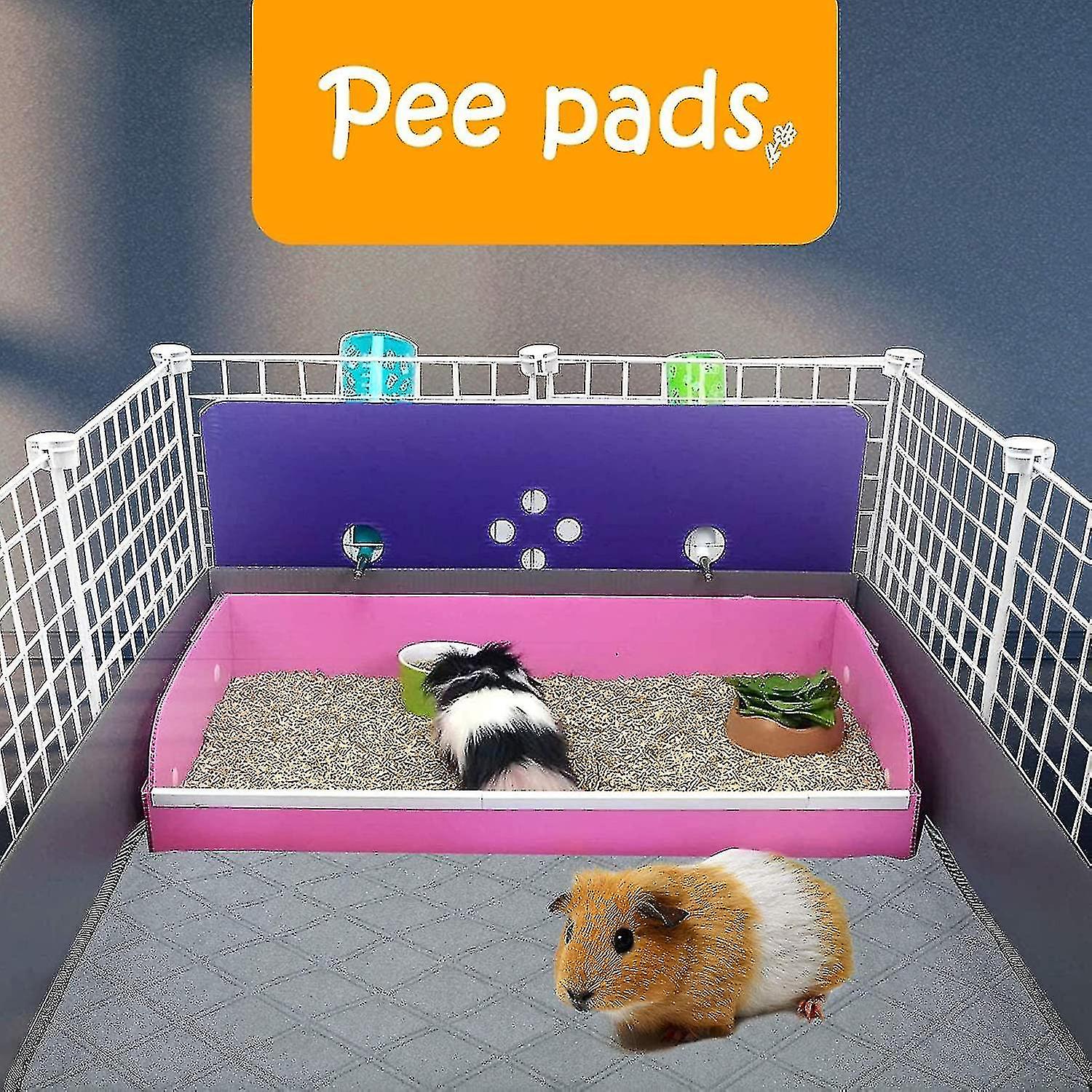 Guinea Pig Fleece Cage Liners - 2 Pack Washable Guinea Pig Pee Pads， Waterproof