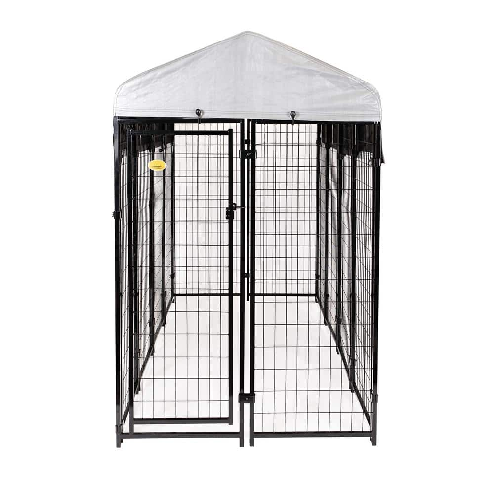 KennelMaster 4 ft. x 8 ft. x 6 ft. Welded Wire Dog Fence Kennel Kit DK648WC