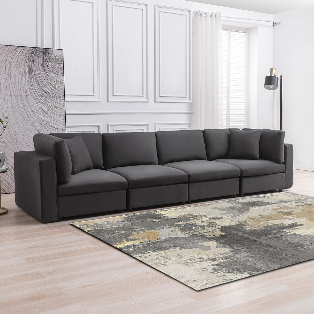 Mixoy Modern Convertible Sectional Sofa L/U Shaped Corner Sleeper Sofa Couch Modular Sectional Couches