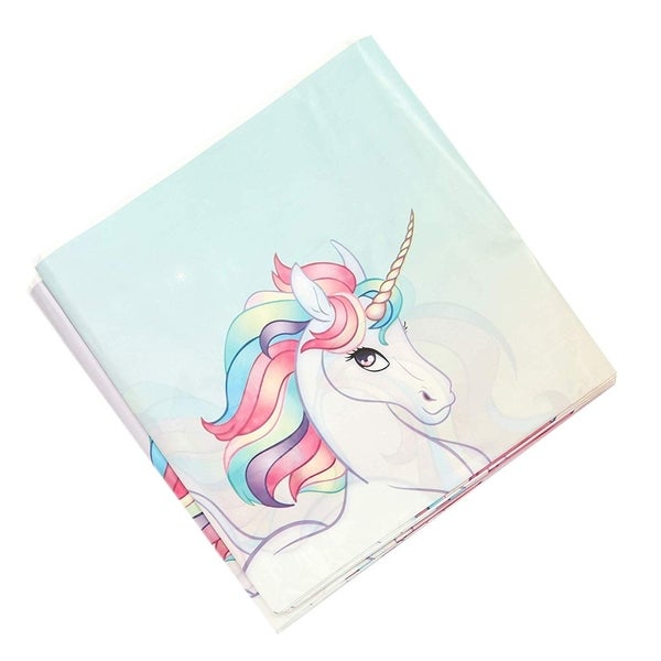 3 Pack Unicorn Theme Birthday Party Tablecloth Table Cover， Party Supplies Favors Decorations for Kids Girls Boys， 54 x 108