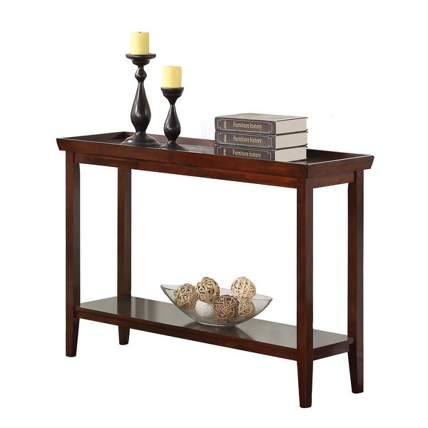 Ledgewood Console Table with Shelf， Espresso