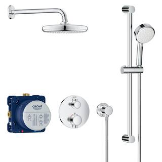 GROHE Grohtherm Cube 2-Spray Shower Set with Tempesta 210 in StarLight Chrome 34745000