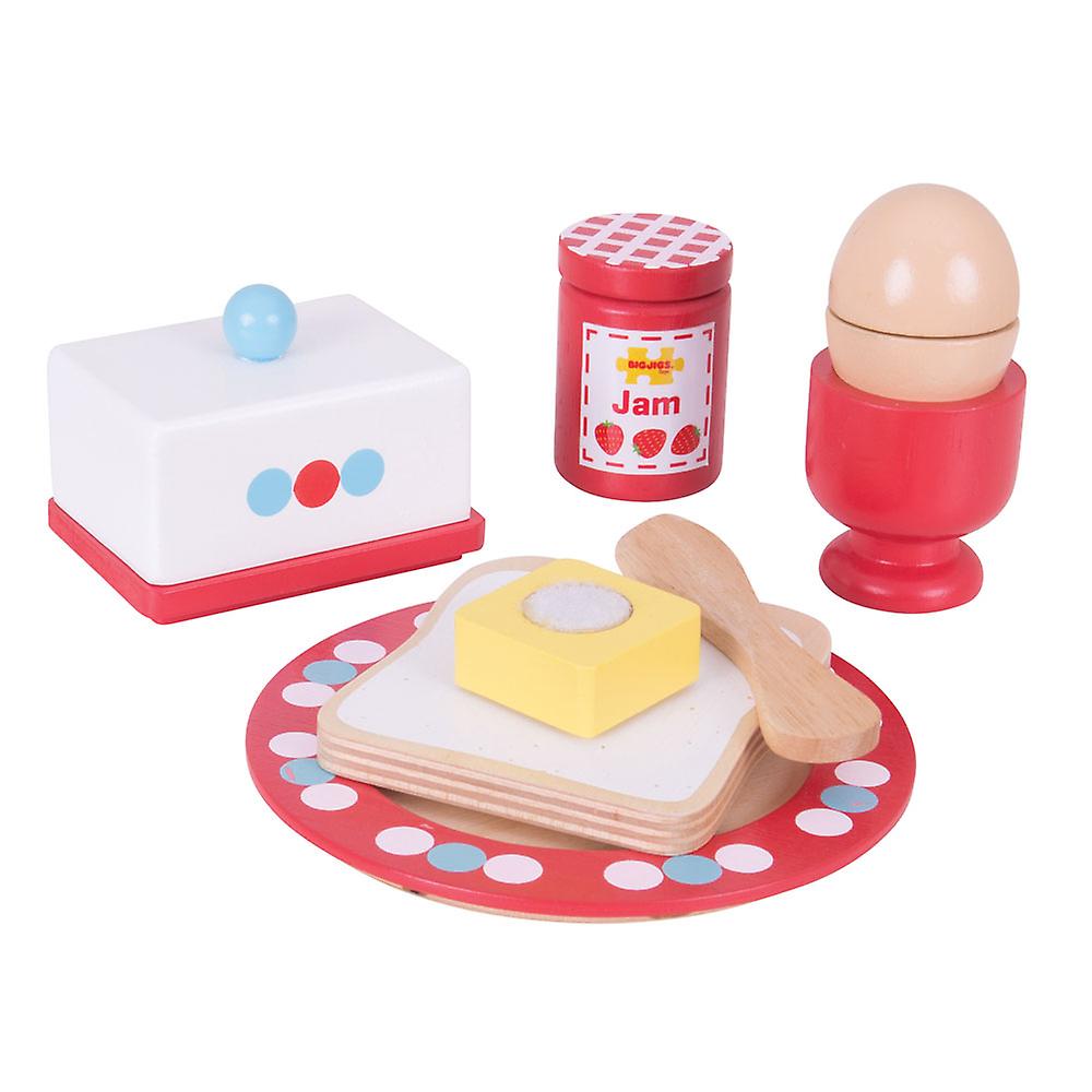 Bigjigs Toys Wooden Play Food Breakfast Play Set Pretend Role Play Kitchen