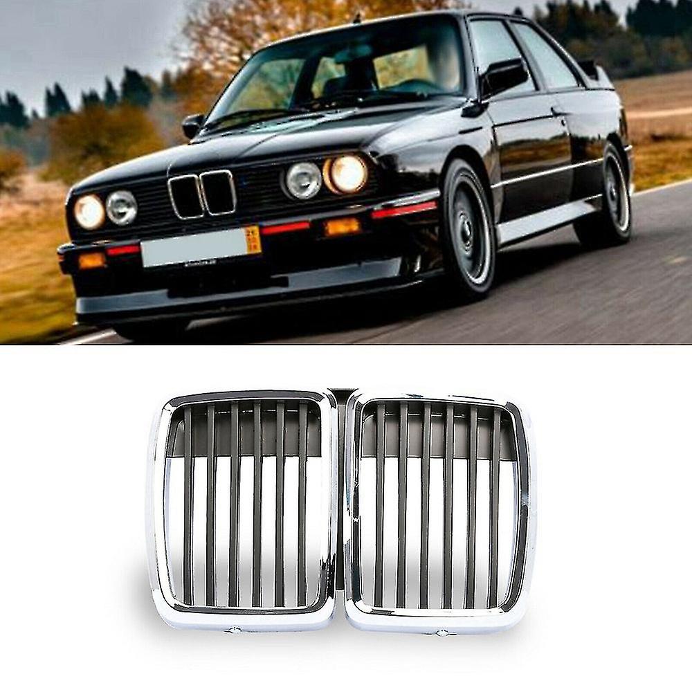 Front Hood Kidney Grille Grill Center Chrom Black For E30 M3 3 Serie 1982-1991