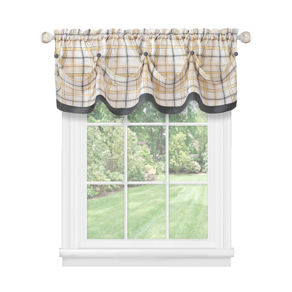 Tattersall Tuck Valance with Buttons   58x14