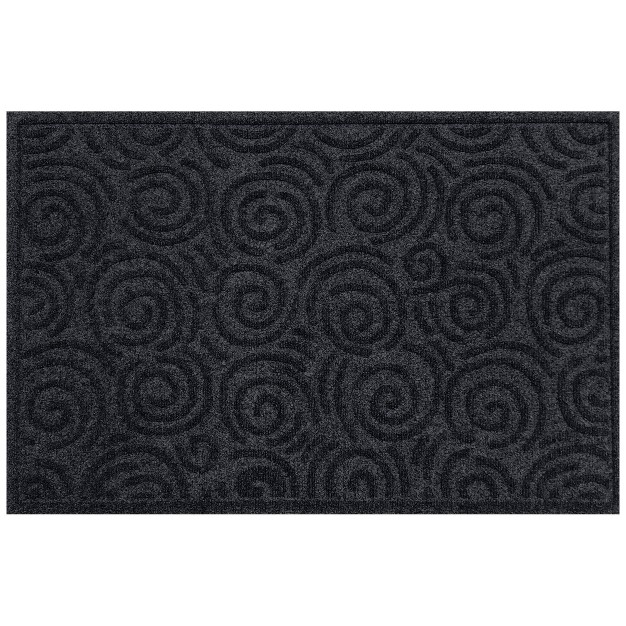 Waterhog 2 x27 x3 x27 Swirls Indoor outdoor Doormat Charcoal Gray