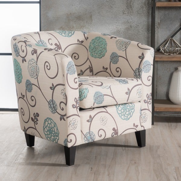 Preston Floral Fabric Club Chair by Christopher Knight Home