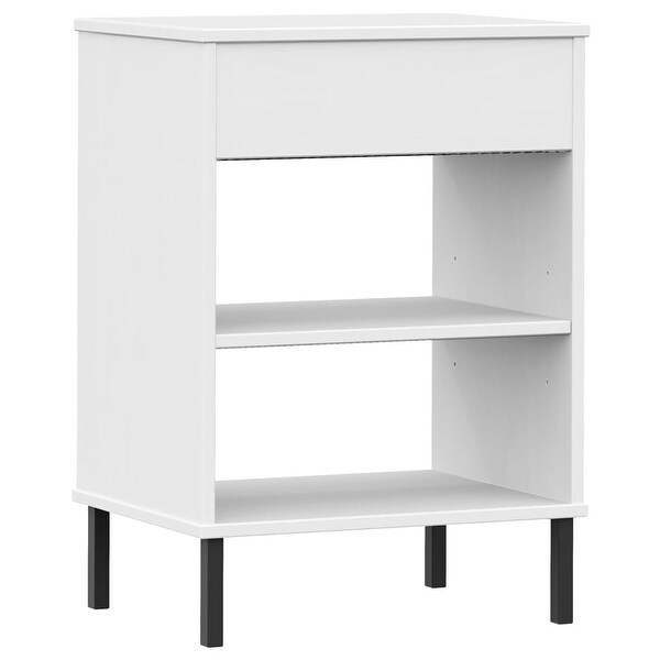 vidaXL Solid Wood Pine Console Cabinet with Metal Legs OSLO Table Multi Colors - 19.7