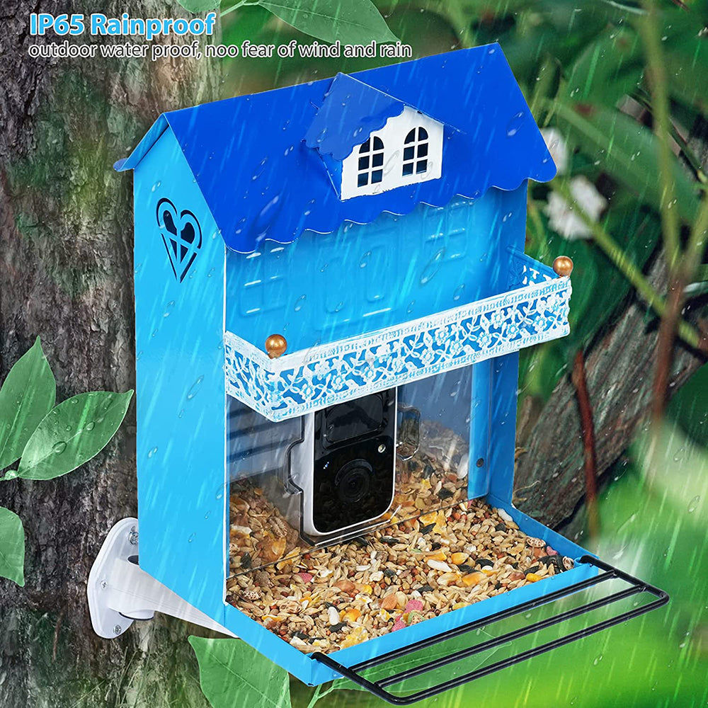 Smart camera for bird feedersBird feeders with HD cameraAutomatic bird video capture bird motion detectionWireless app notificationBird house camera32G free space for lifeIdeal gift for bird friend