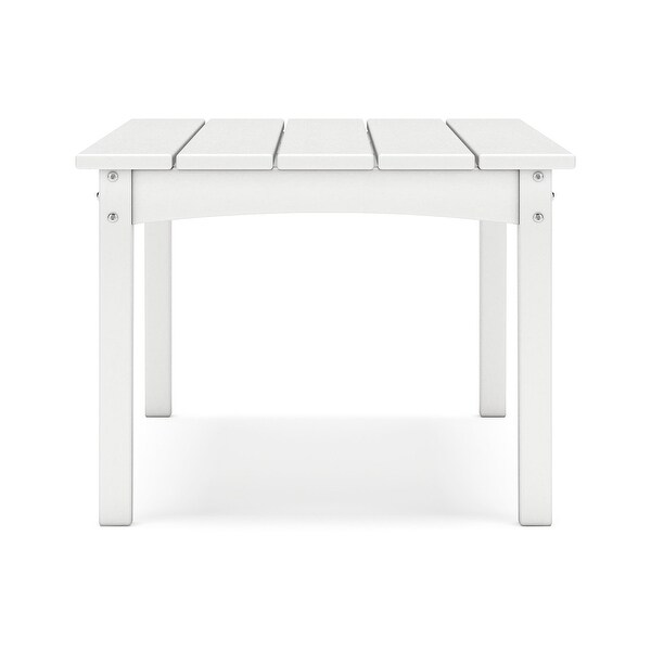 Fini 44 Inch Outdoor Coffee Table，Slatted Top，Modern Style，White Finish