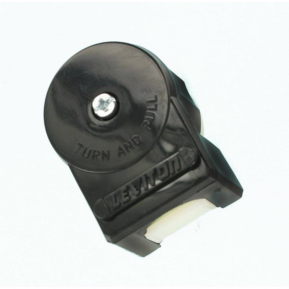 Leviton 15 Amp 125-Volt Locking Grounding Angle Plug BlackWhite 4720-CA