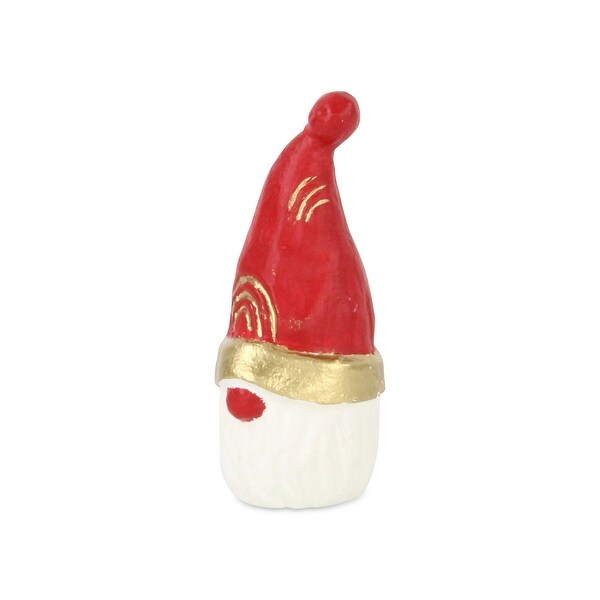 Red Cast Iron Large Santa Gnome Table Decor