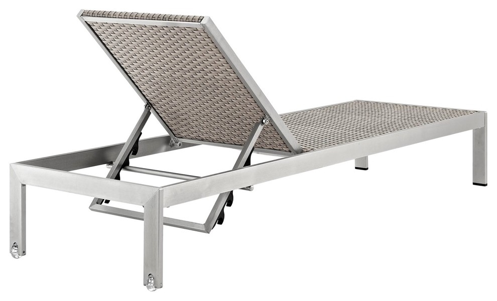 Modern Urban Outdoor Patio Chaise Lounge Chair  Set of 6  Gray Gray  Aluminum   Contemporary   Outdoor Chaise Lounges   by House Bound  Houzz