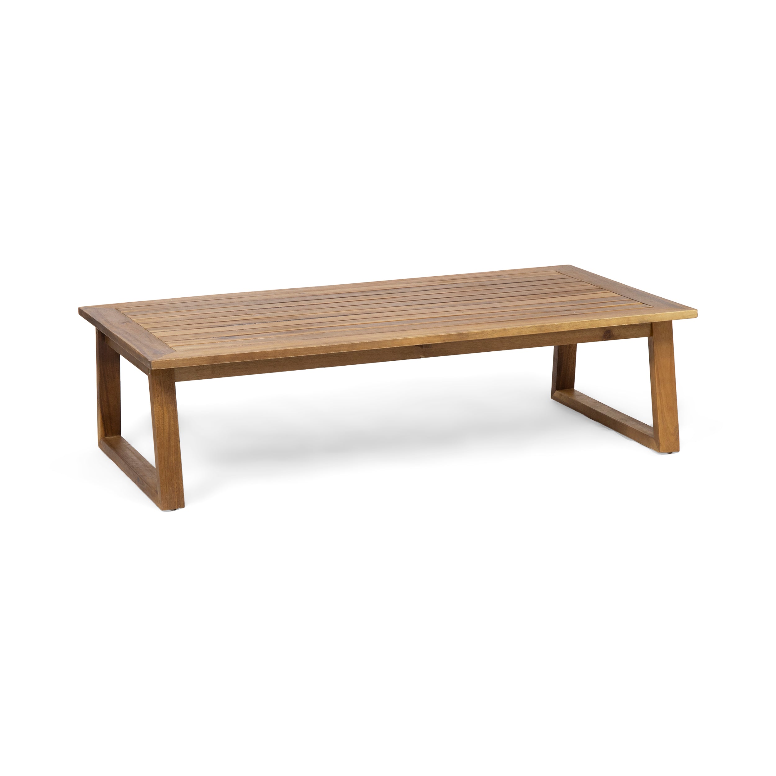 Marlee Outdoor Acacia Wood Chat Set with Coffee Table