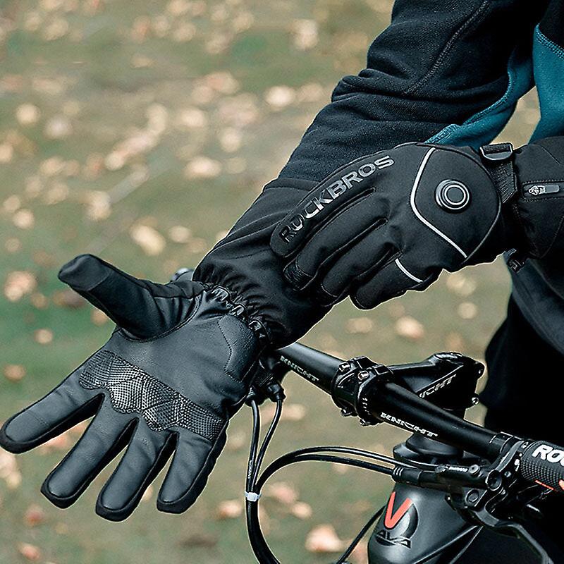 Intelligent electric heating gloves three temperature control charging heating touch screen thick warm winter outdoor sports riding heating gloves