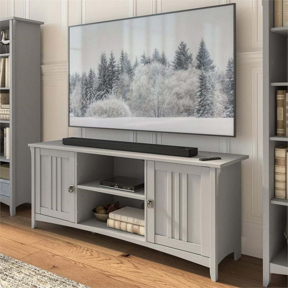 Salinas TV Stand for 70 Inch TV in Cape Cod Gray   Engineered Wood   Entertainment Centers And Tv Stands   by Homesquare  Houzz