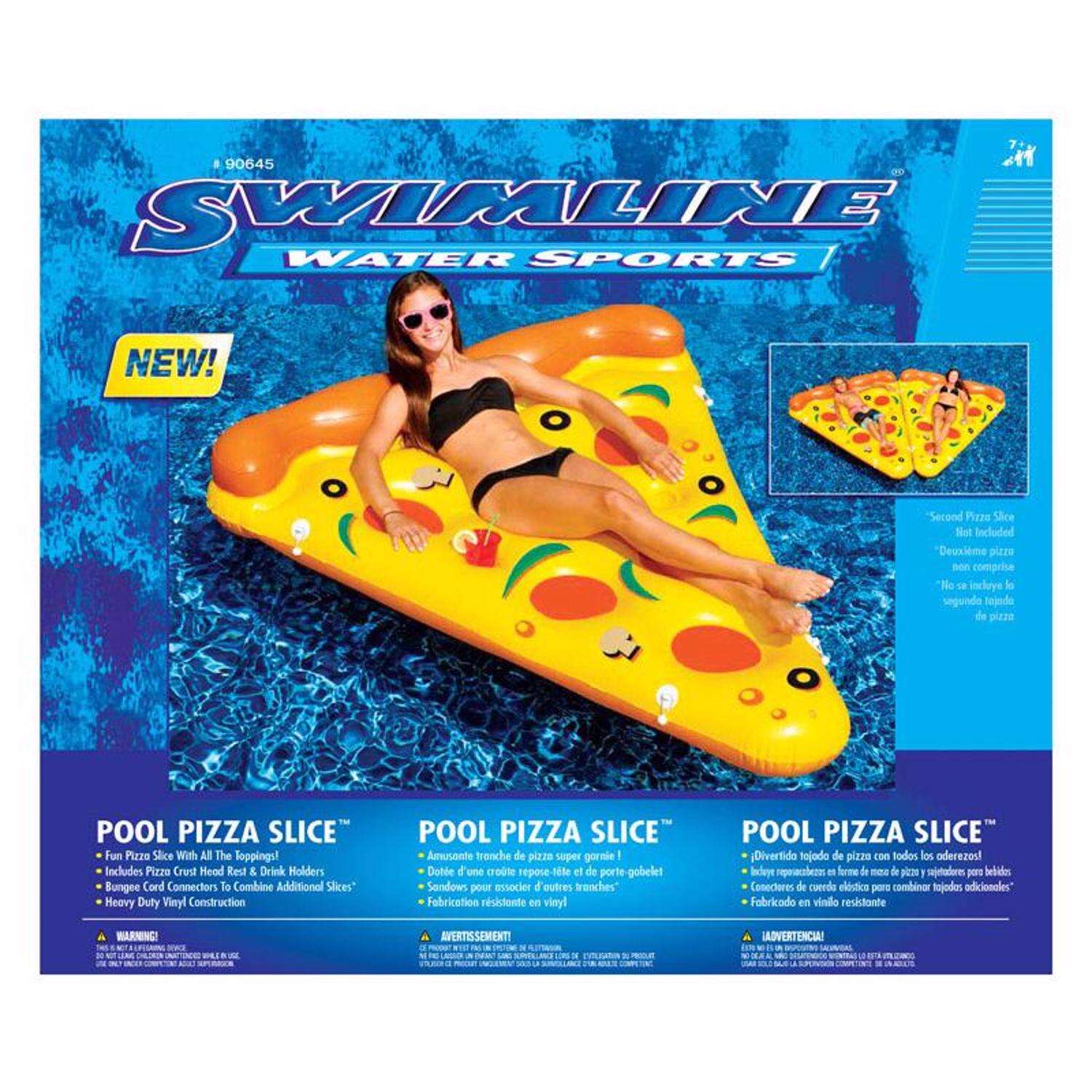 Swimline Multicolored Vinyl Inflatable Pizza Slice Pool Float