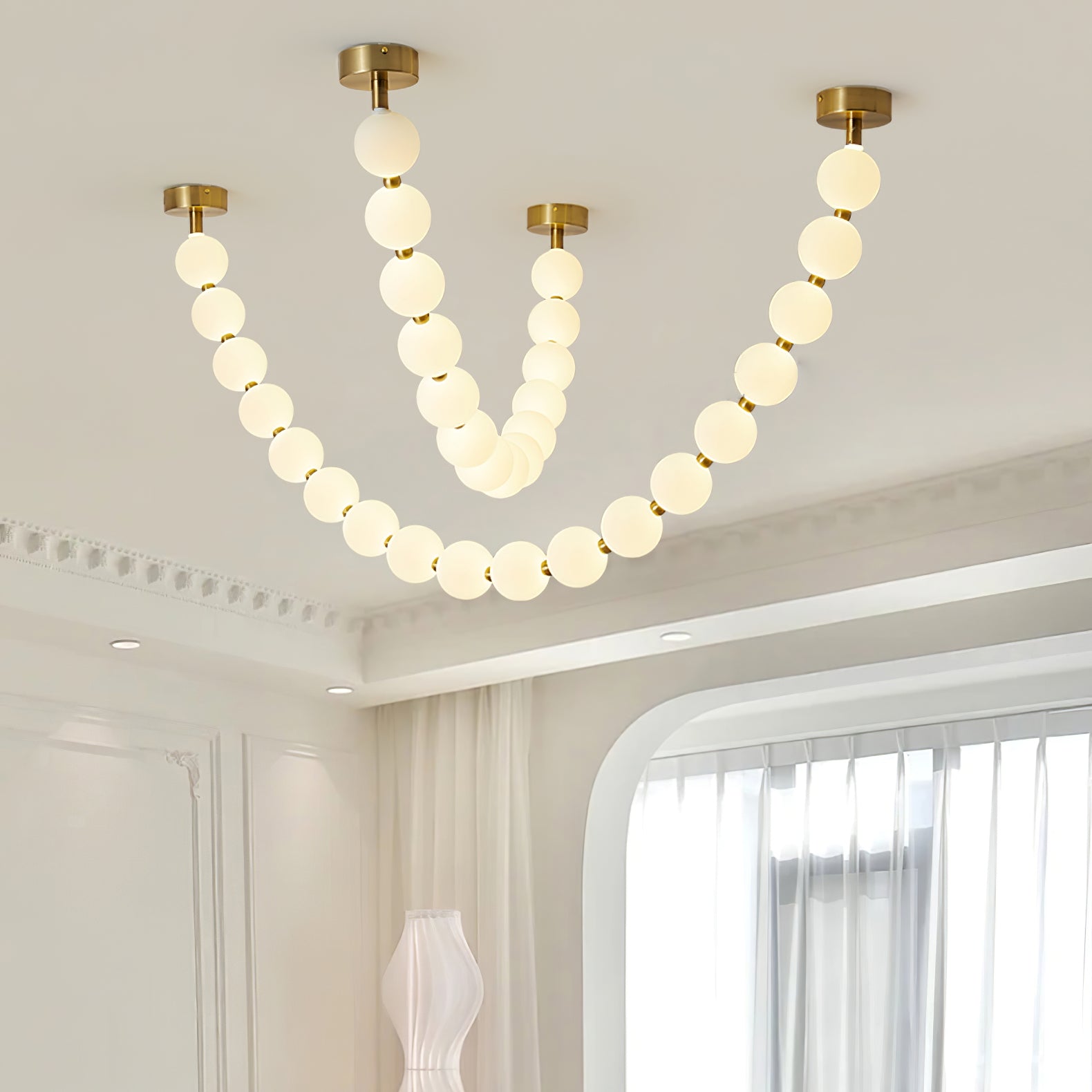 Pearl Necklace Balls Chandelier